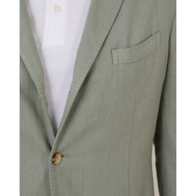 Boglioli Cotton Linnen Casual Colbert Salvia