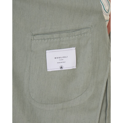 Boglioli Cotton Linnen Casual Colbert Salvia
