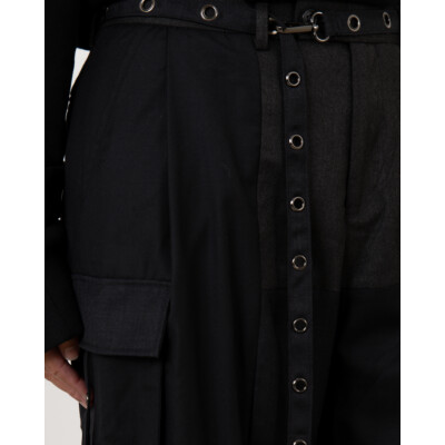 1/OFF Pantalon Patchwork Zwart