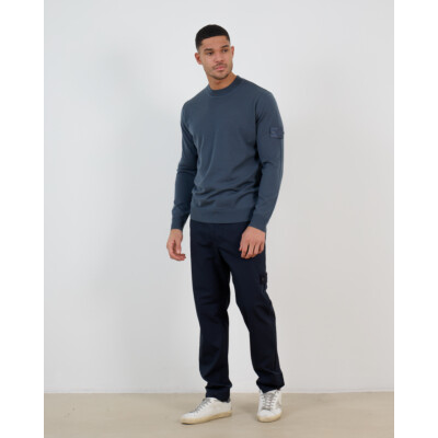 Stone Island Ghost Pullover Ronde Hals Staal Blauw