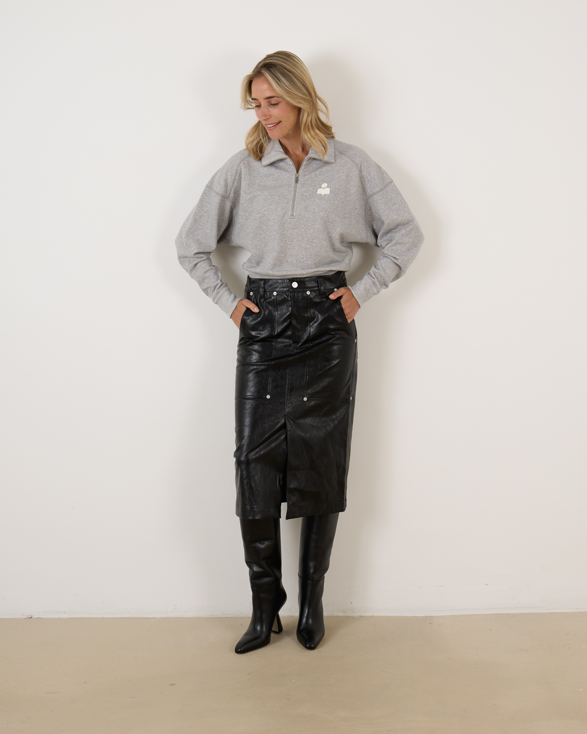 Leather angele skirt black