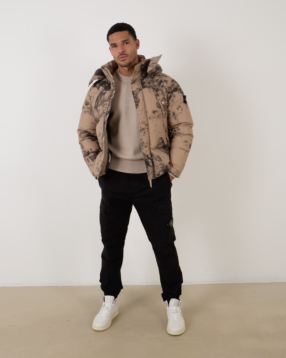 90年STONE  ICE JACKETストーンアイランドアイスカモ Camouflage Nylon Rep Ice Jacket Dove Grey