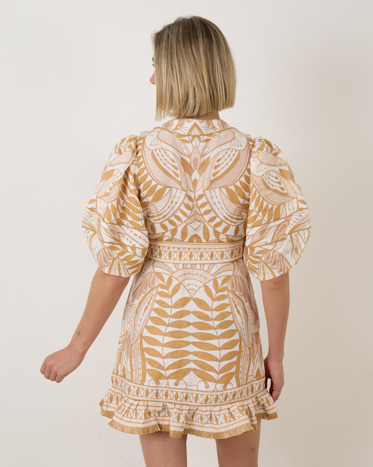 knee length dresses for ladies Sand Nature Square Neck Mini Dress