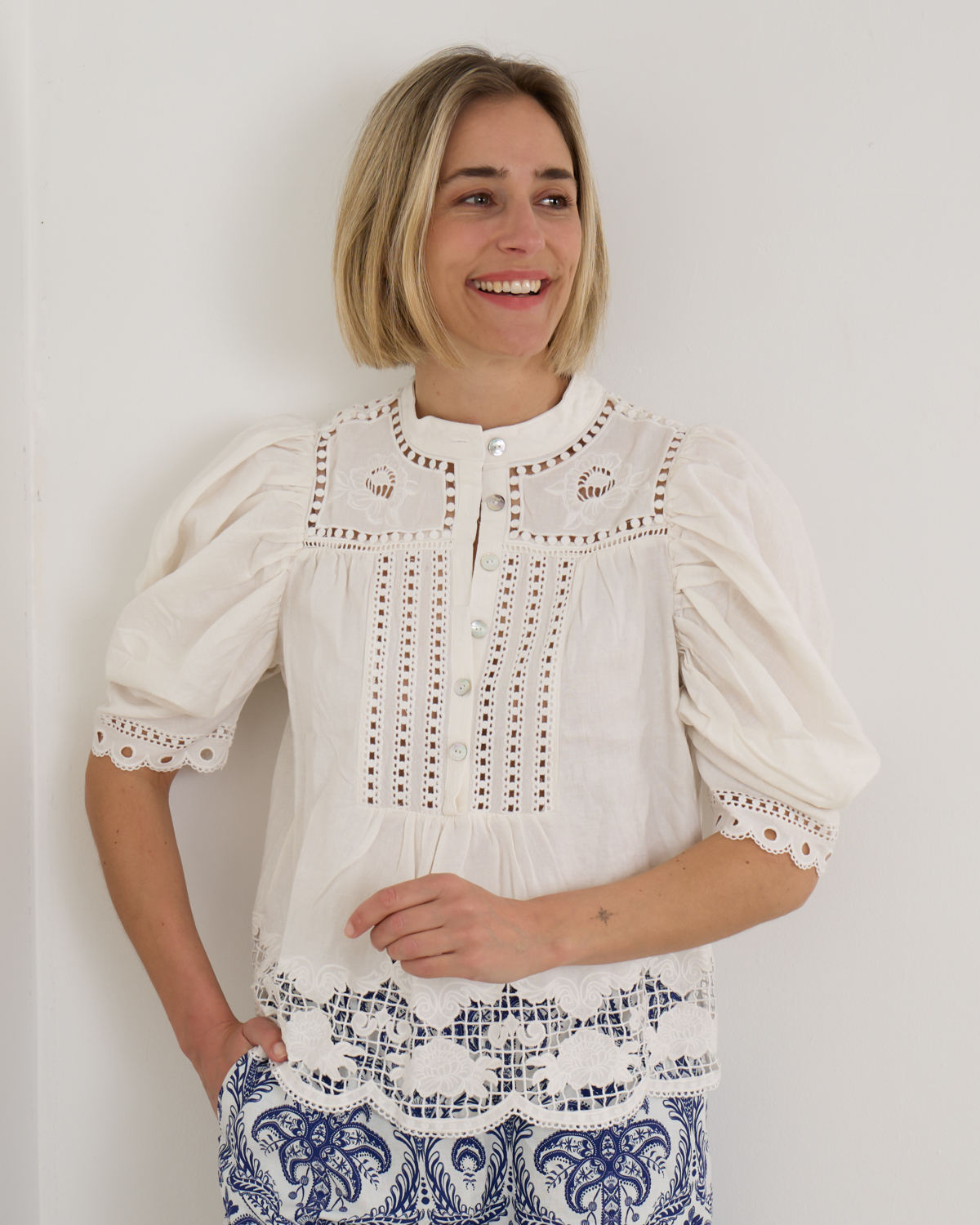 Richilieu Blouse Off White
