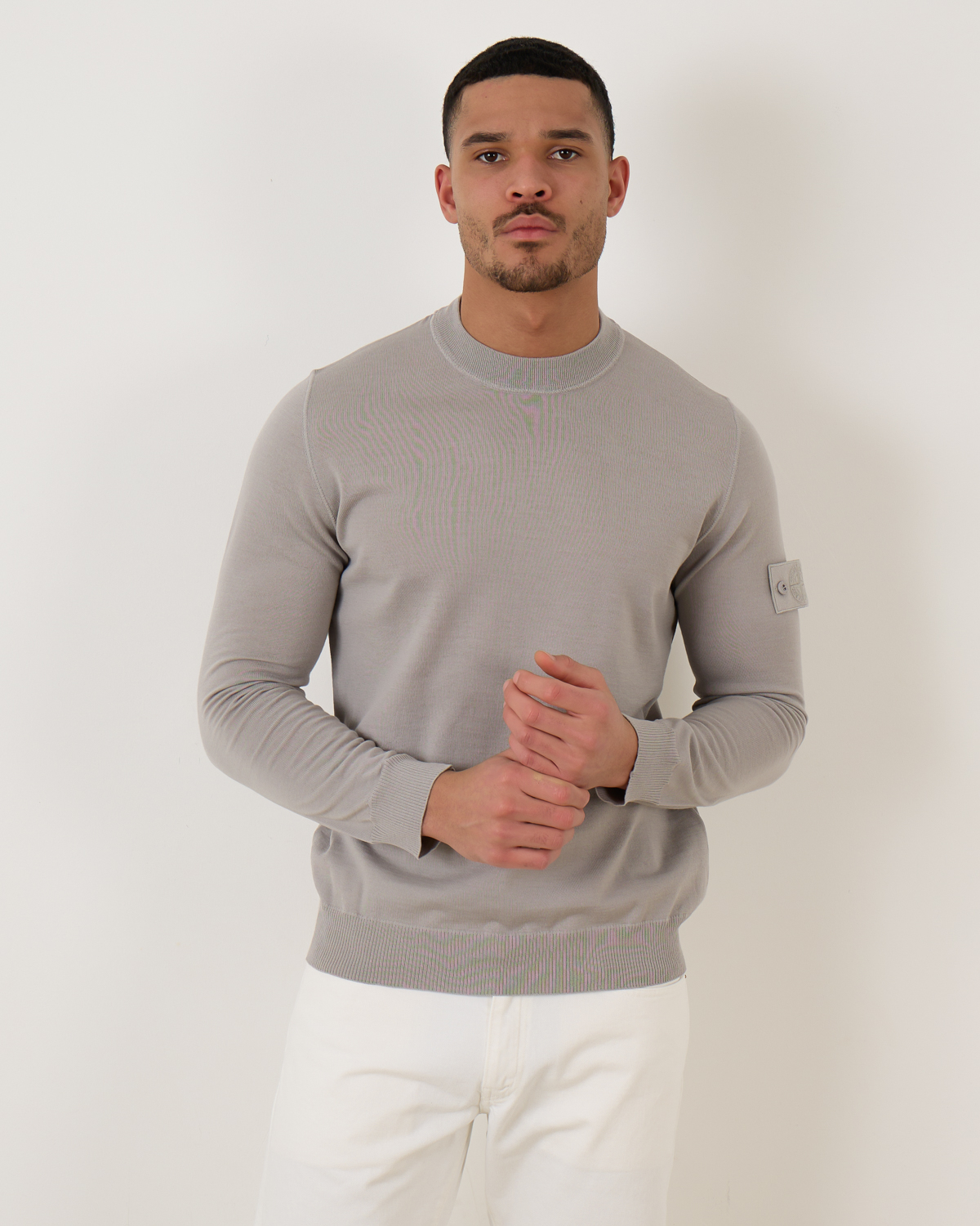 STONE  GHOST 24aw ハーフボタンスウェット Ghost Crewneck Pullover S00FC Dust