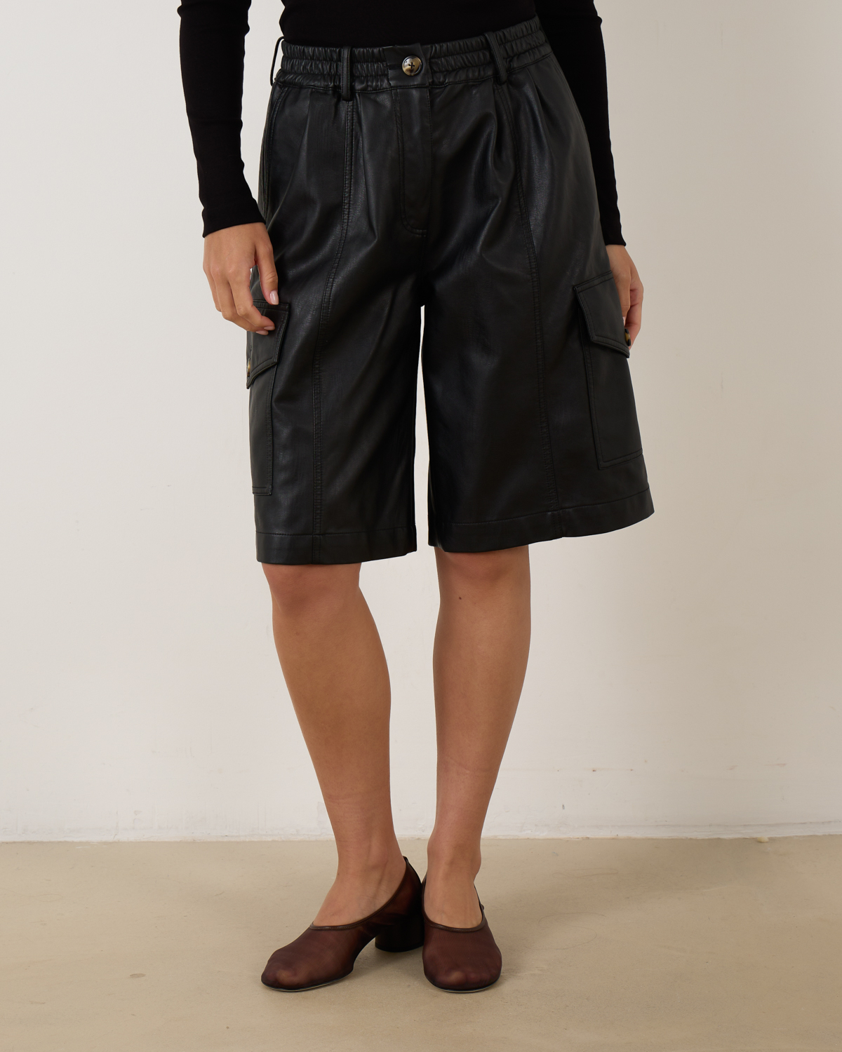 【ё BIOTOP】sheer nylon short blouson ブラック Neeto Leather Short Black