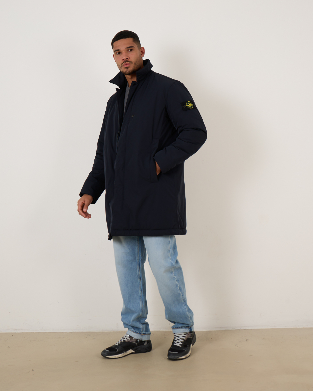 Padded Car Coat 7100007 Navy Blue