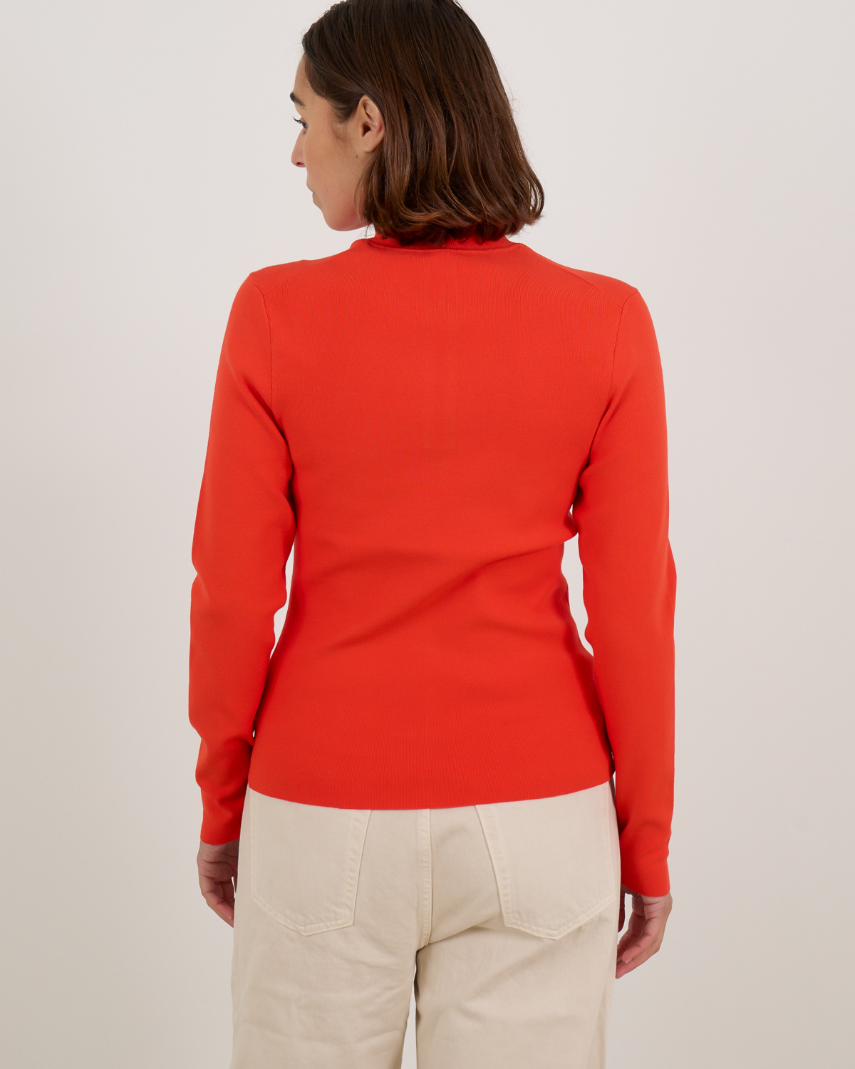 Closed zip sweater coral red | Bestel nu | Gratis verzending