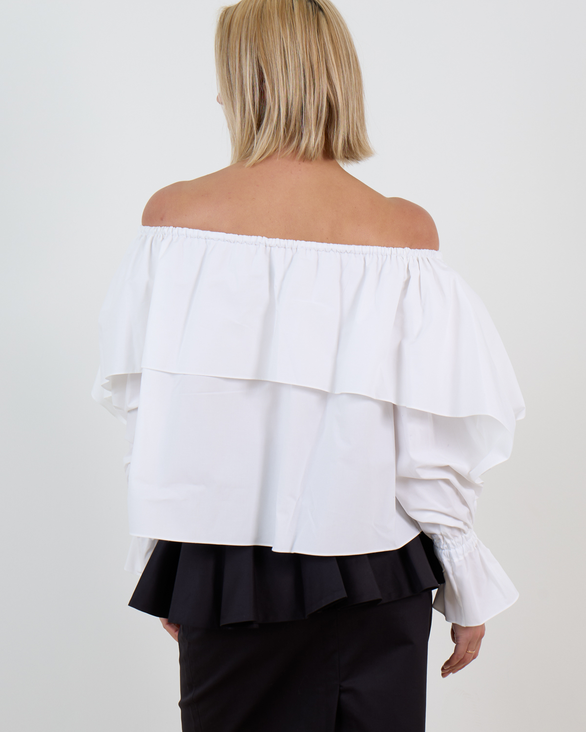Francoise Sadie Off Shoulder Blouse Lange Mouw Wit