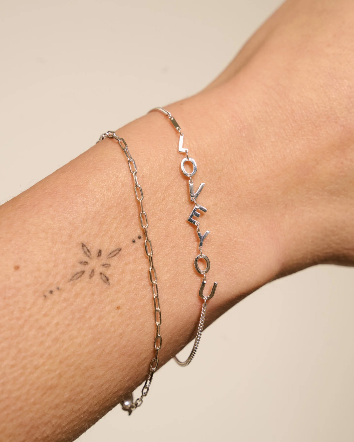 Anna + Nina I Love You Bracelet Silver