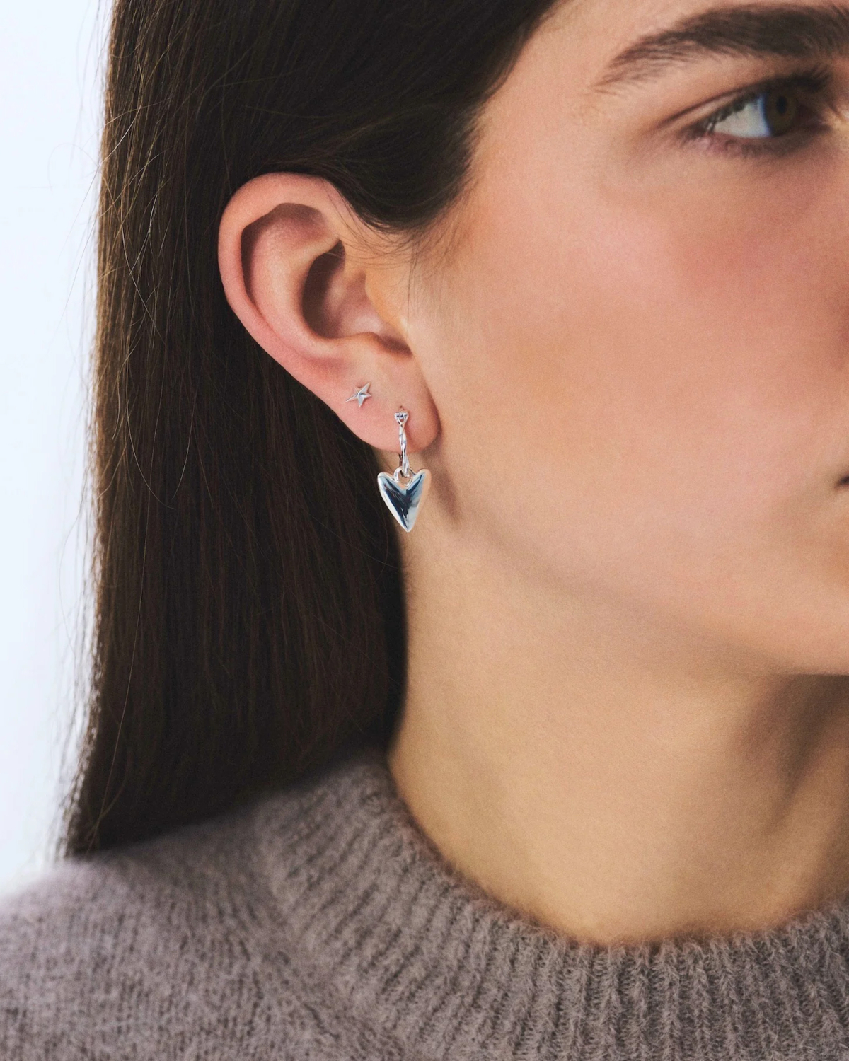 Anna + Nina Single Lonely Star Stud Silver