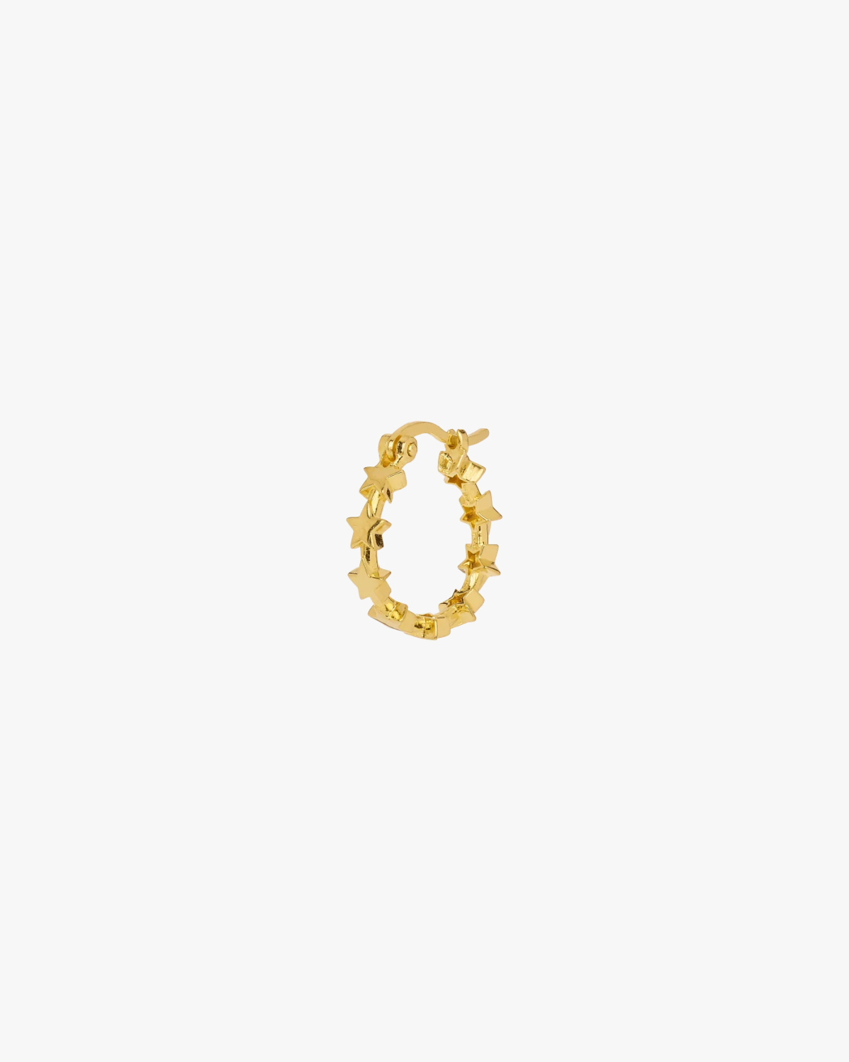 Anna + Nina Single Stars Align Hoop Earring Gold Plated