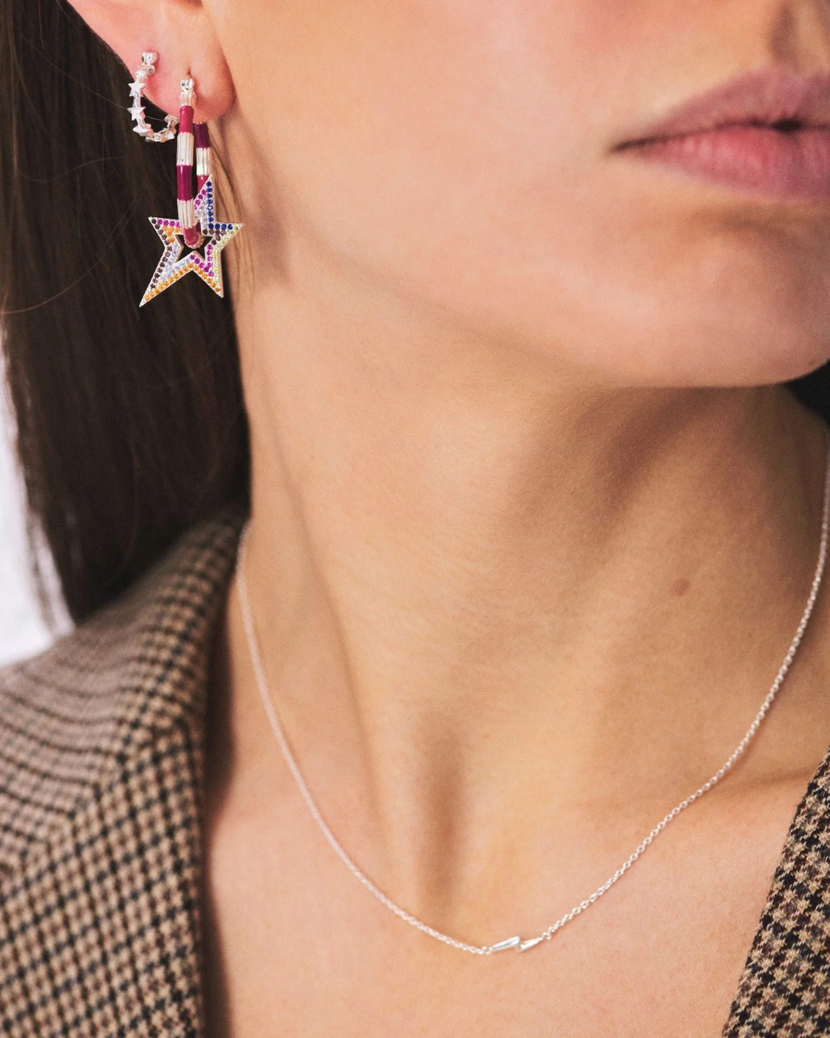 Anna + Nina Electric Love Necklace Silver