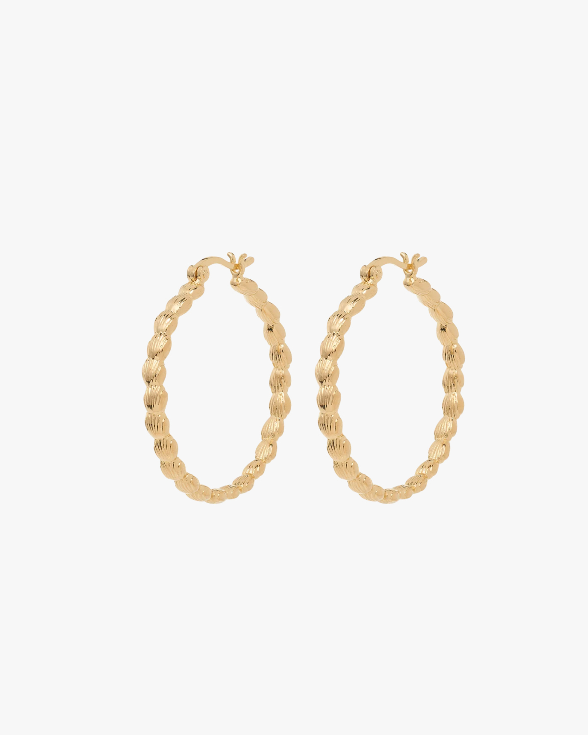 Anna + Nina Large Madeleine Hoop Earrings Gold Plated