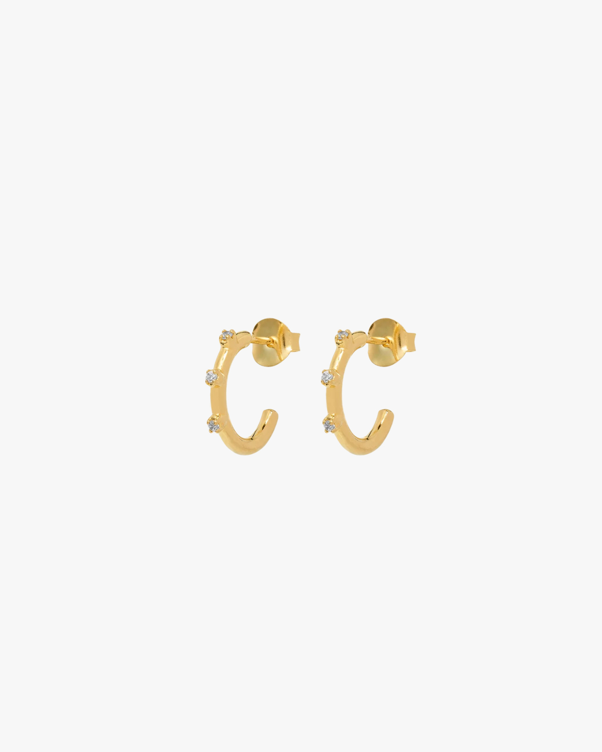 Anna + Nina Small Lumière Hoop Earrings Gold Plated