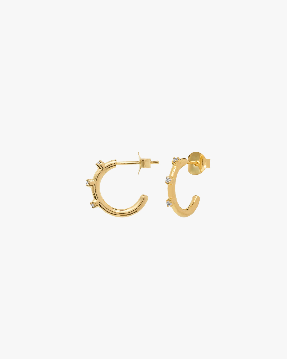 Anna + Nina Small Lumière Hoop Earrings Gold Plated