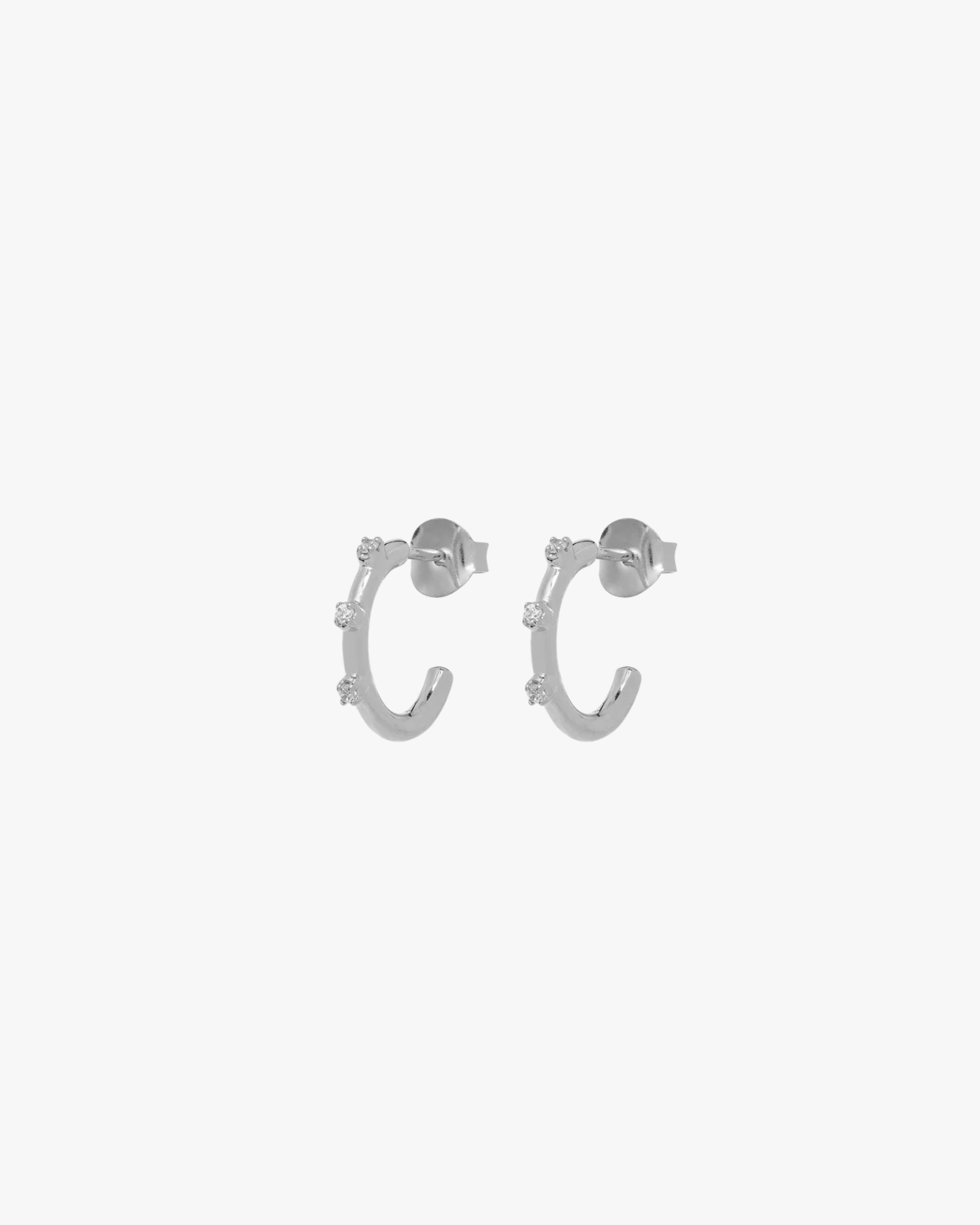 Anna + Nina Small Lumière Hoop Earrings Silver
