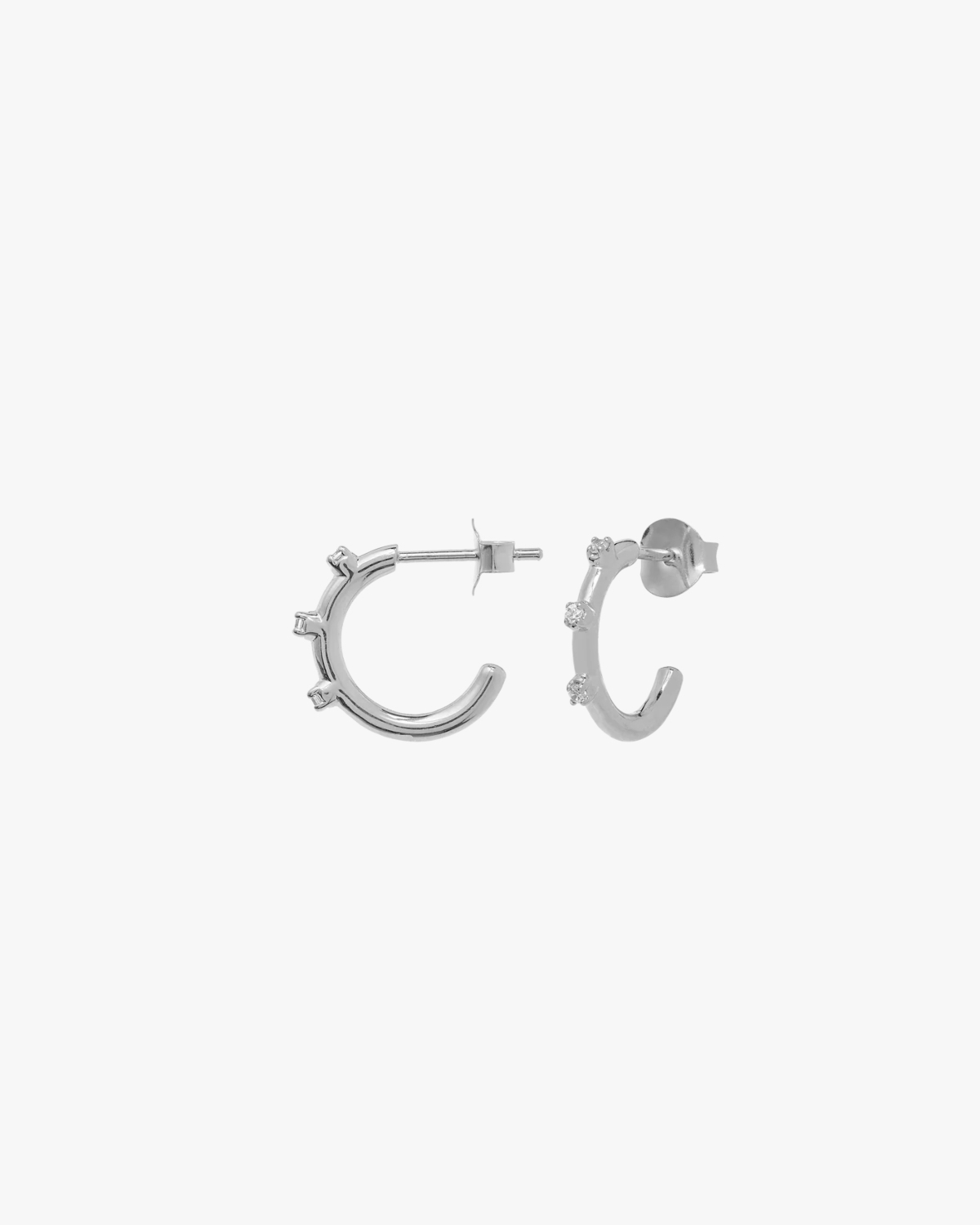 Anna + Nina Small Lumière Hoop Earrings Silver
