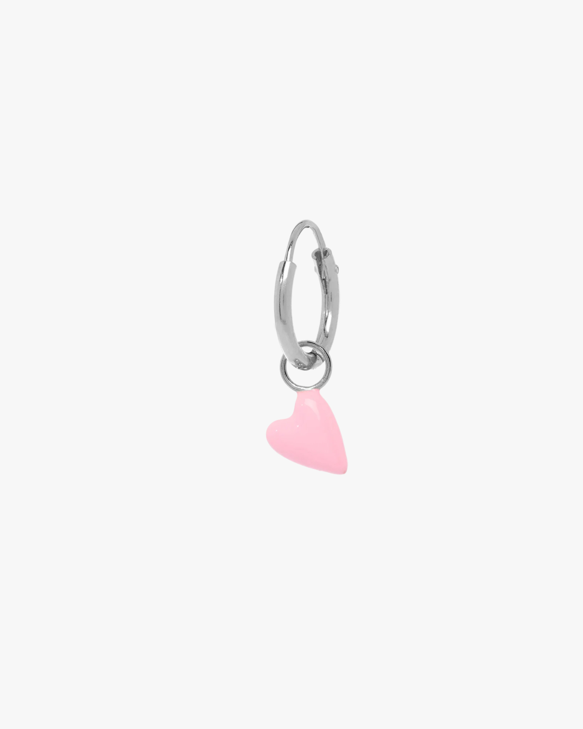 Anna + Nina Single Rose Heart Beat Ring Earring Silver