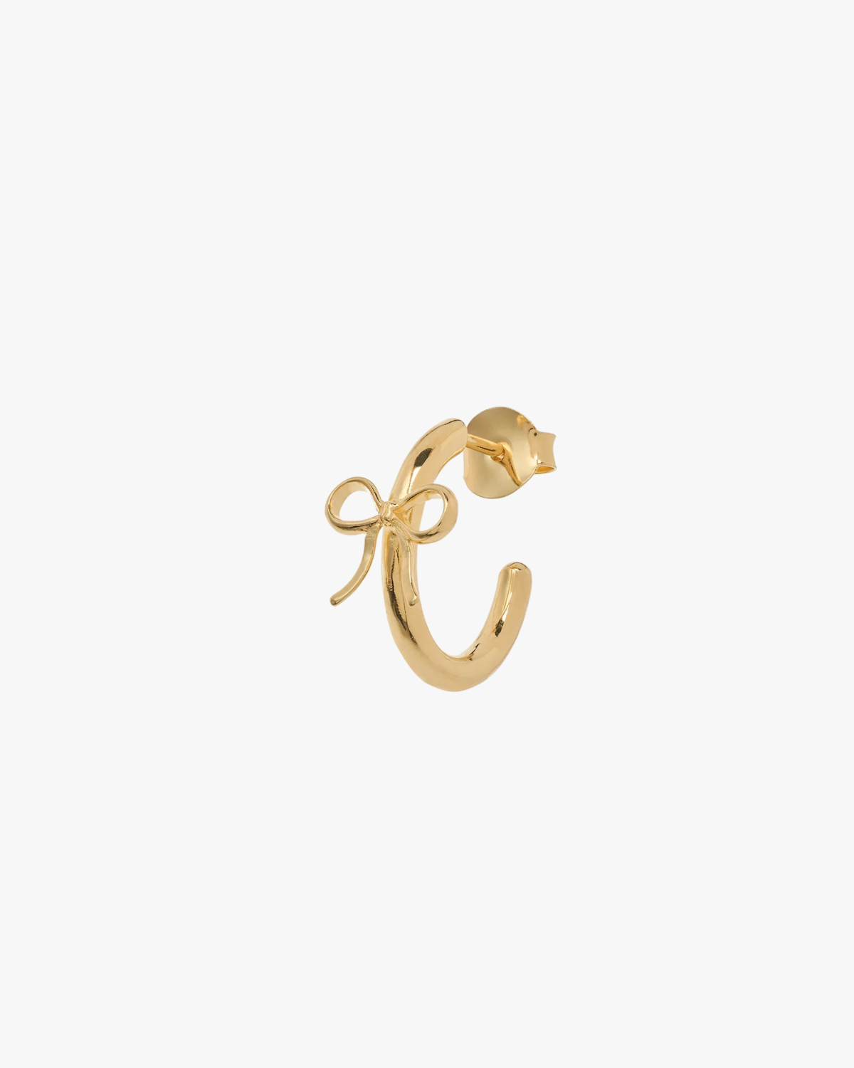 Anna + Nina Single Small Bow Hoop Earring Gold Plated