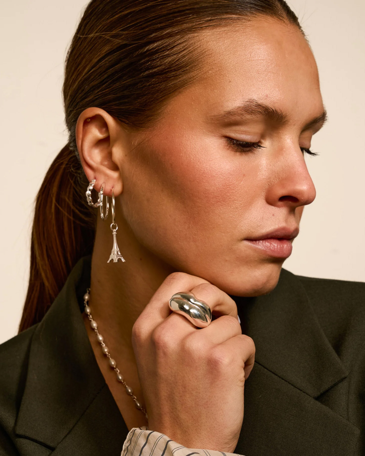 Anna + Nina Bisou Ring Silver