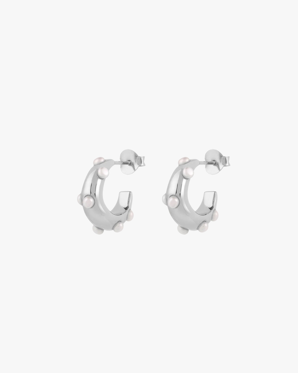 Anna + Nina Small Ovation Hoop Earrings Silver