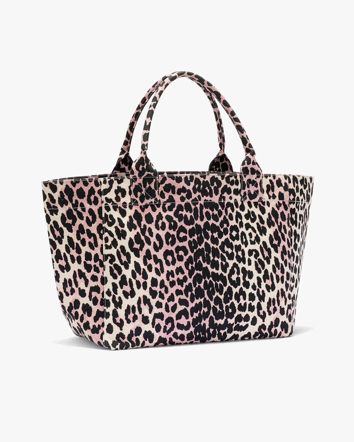 Ganni Medium Tote Leopard Bleached Mauve