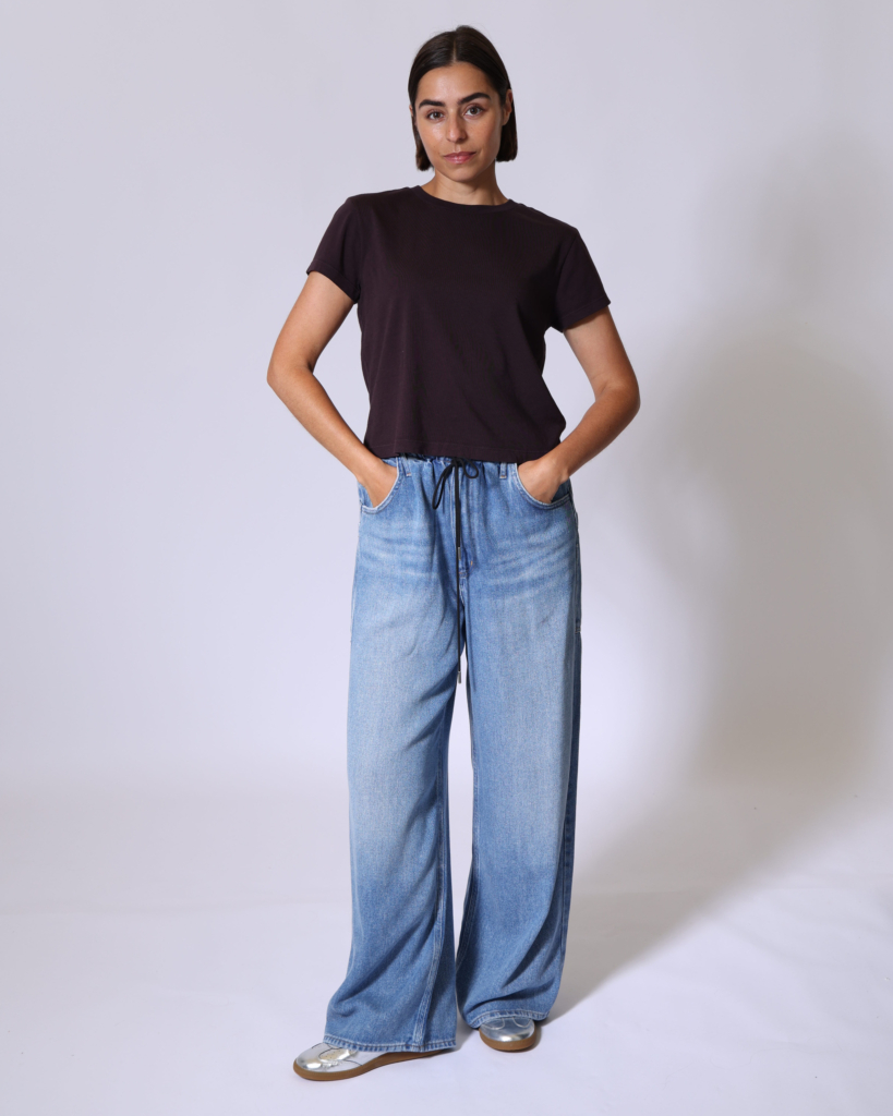 Adine Shrunken Katoenen T-shirt Eggplant