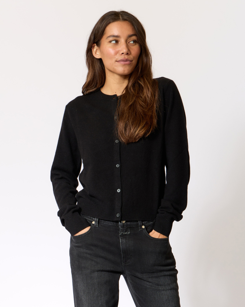 Wol-Cashmere Vest Zwart