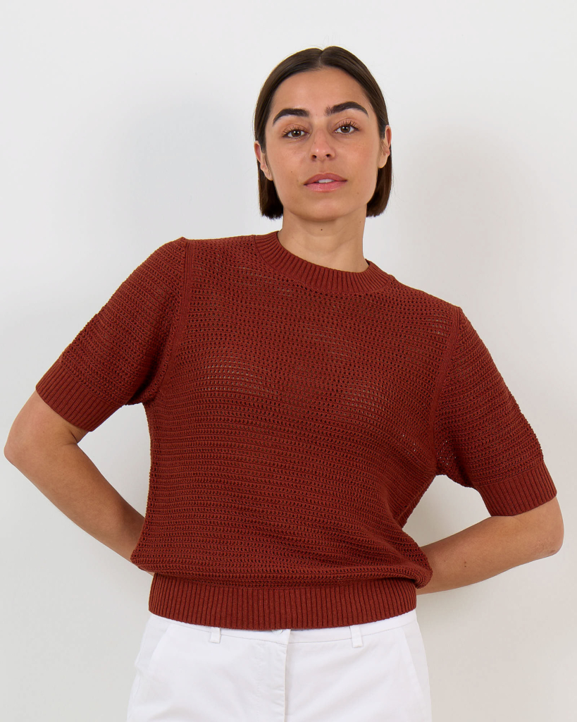 Sanidy Korte Mouw Trui Rood