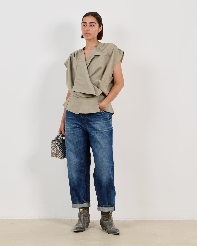 Scilla Draped Top Olijfgroen