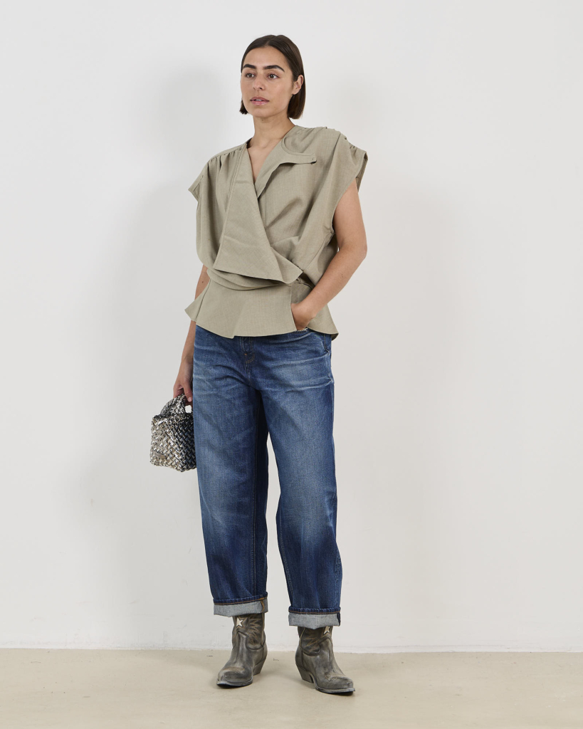 Scilla Draped Top Olijfgroen
