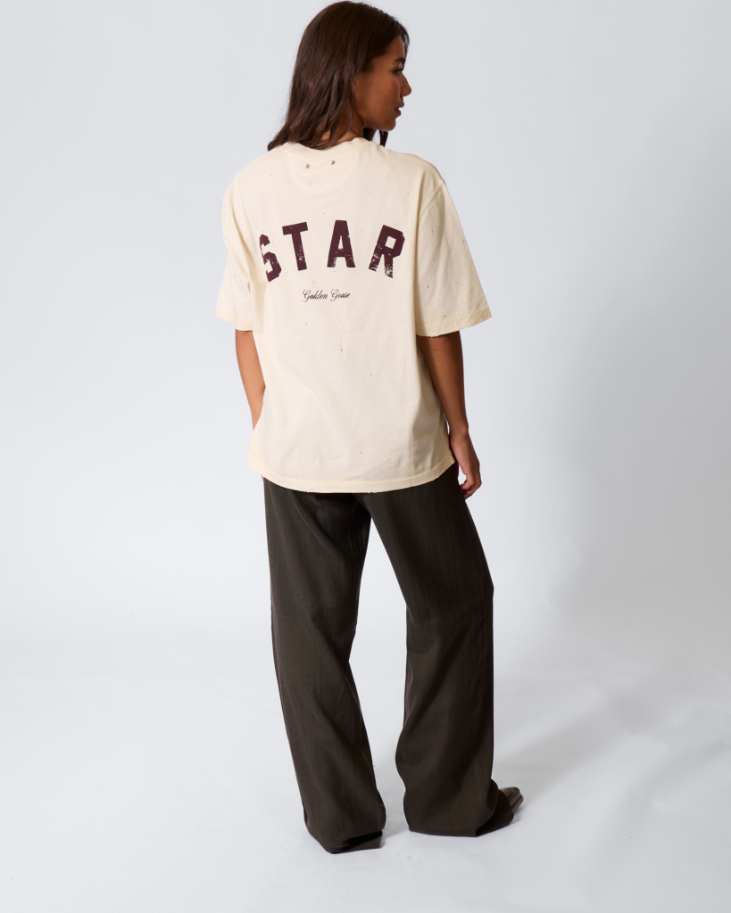 Destroyed T-shirt met Glitter Artic Wolf