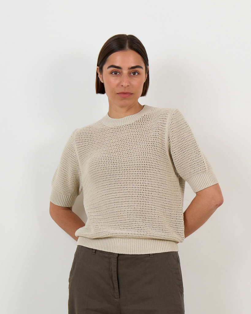 Sanidy Korte Mouw Trui Beige
