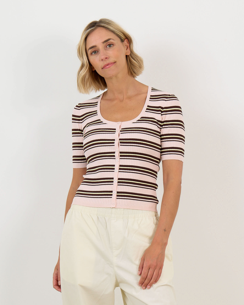 Calyn gestreept vest Pastel Pink
