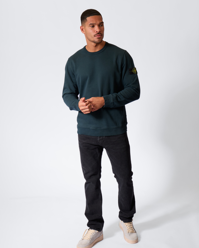 6100049 Sweater met Logo Patch Donkergroen
