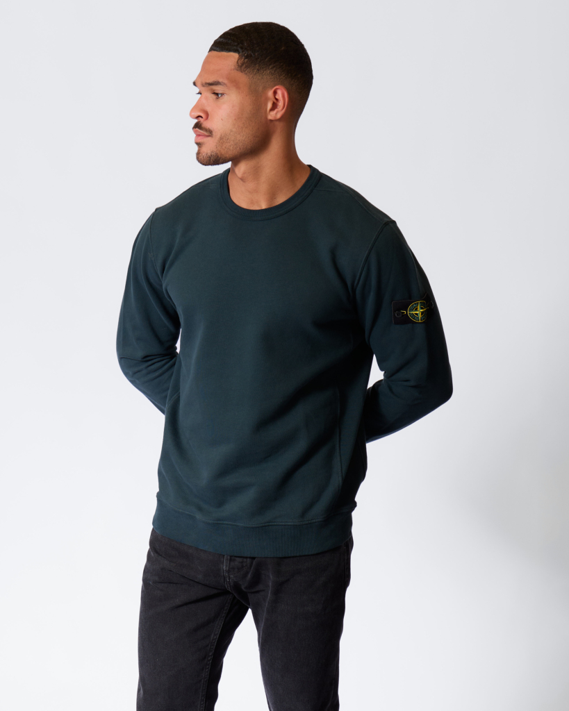 6100049 Sweater met Logo Patch Donkergroen