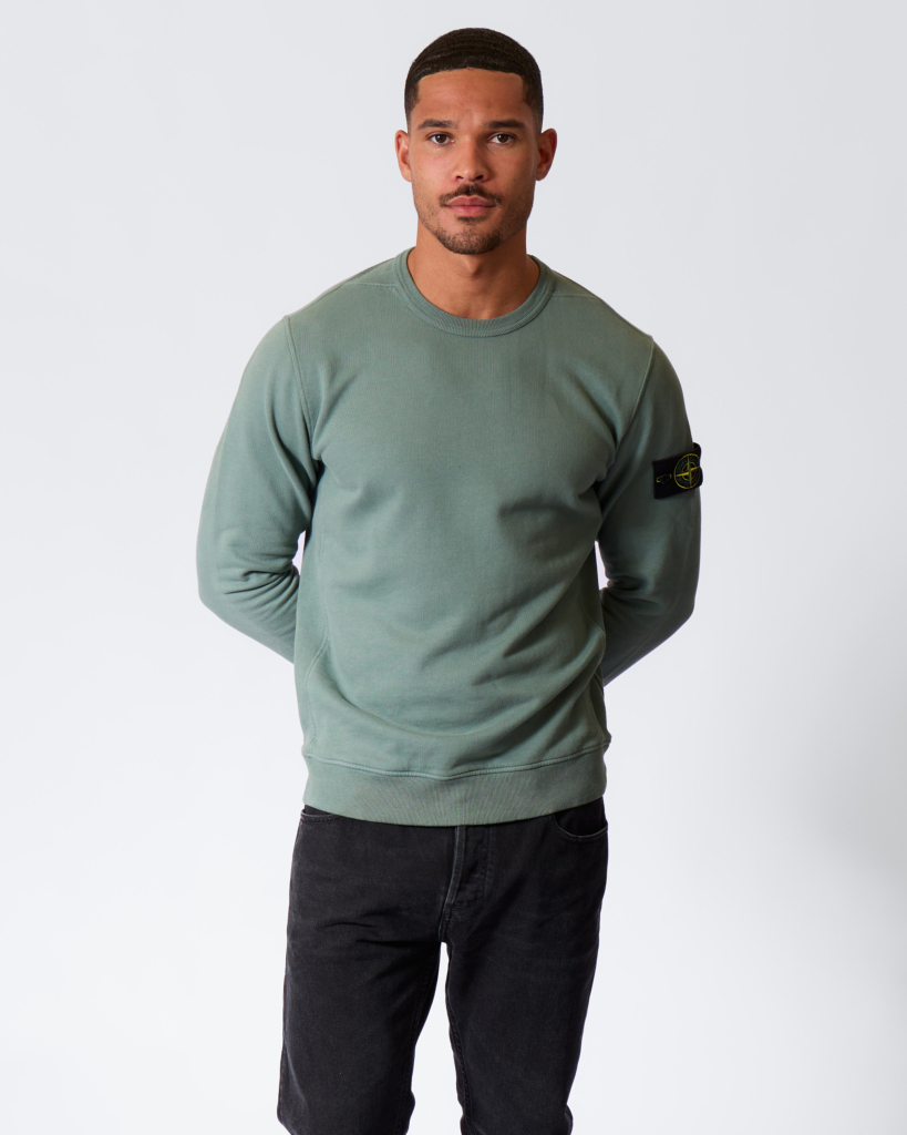 6100049 Sweater met Logo Patch Ocean Green