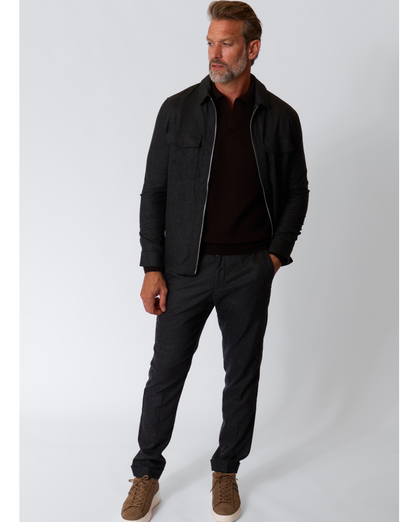 Merino Polo Sweater Donkerbruin