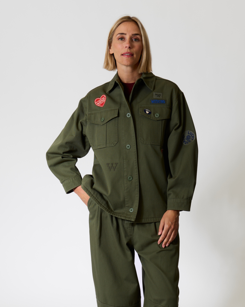 Drazza Katoenen Patch Blouse Kaki
