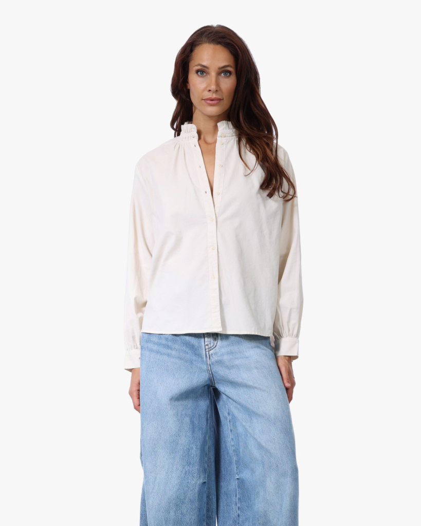 Soline Corduroy Poplin Blouse Ecru