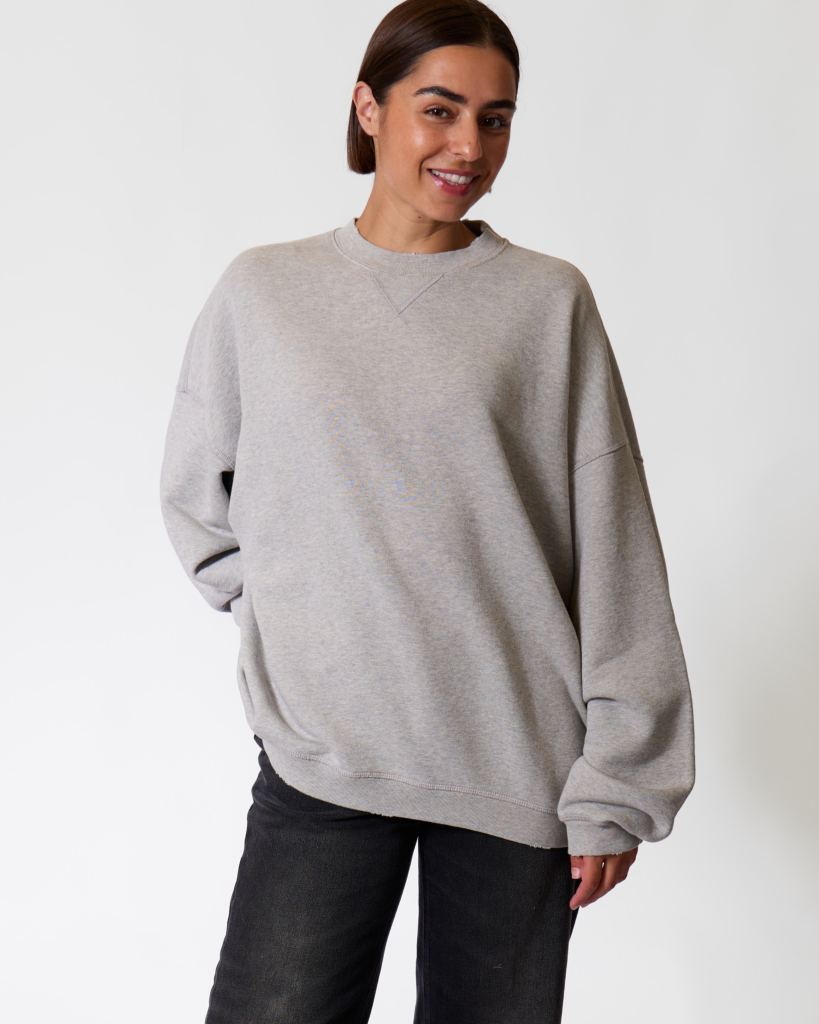 Varsity Sweater met Backprint Alluminium