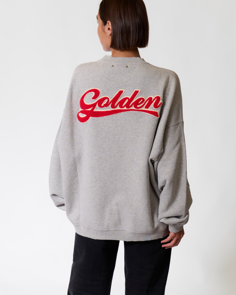 Varsity Sweater met Backprint Alluminium