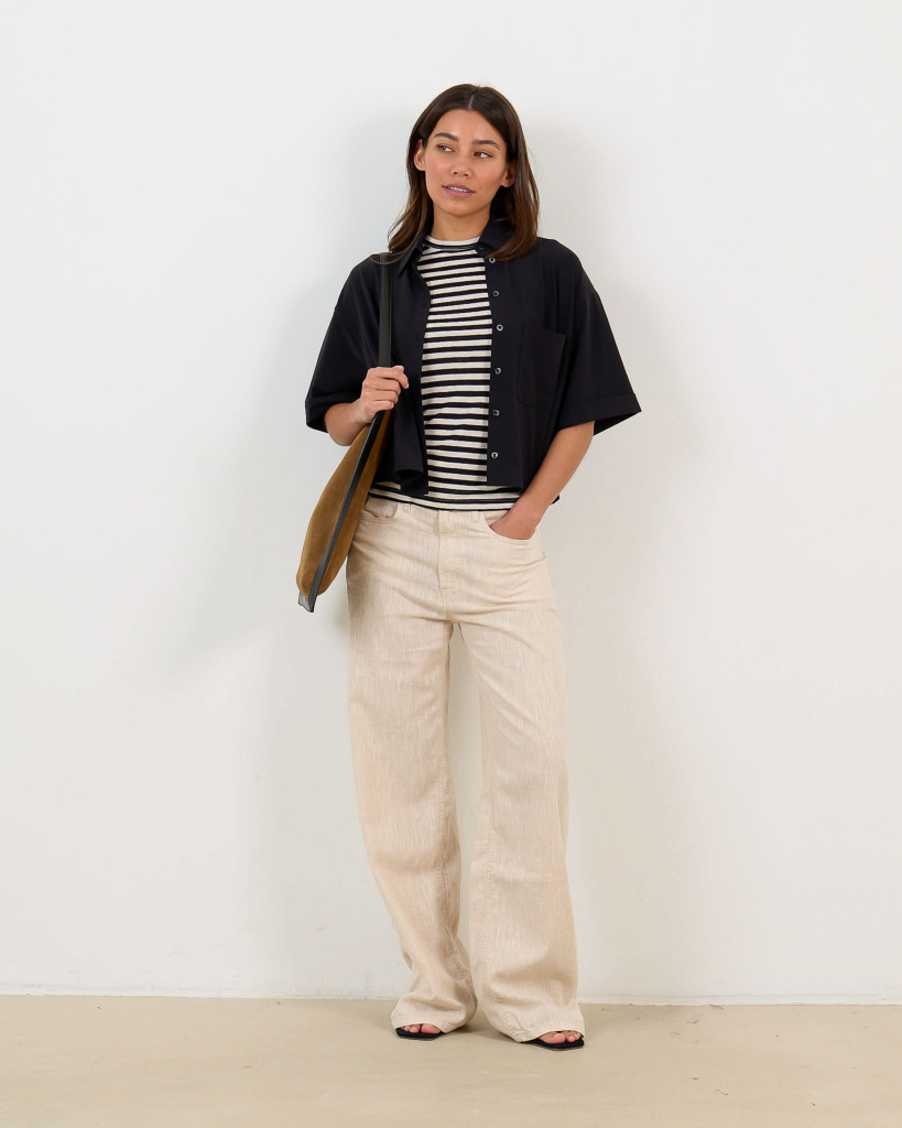 Skater Linnenmix Pantalon Beige