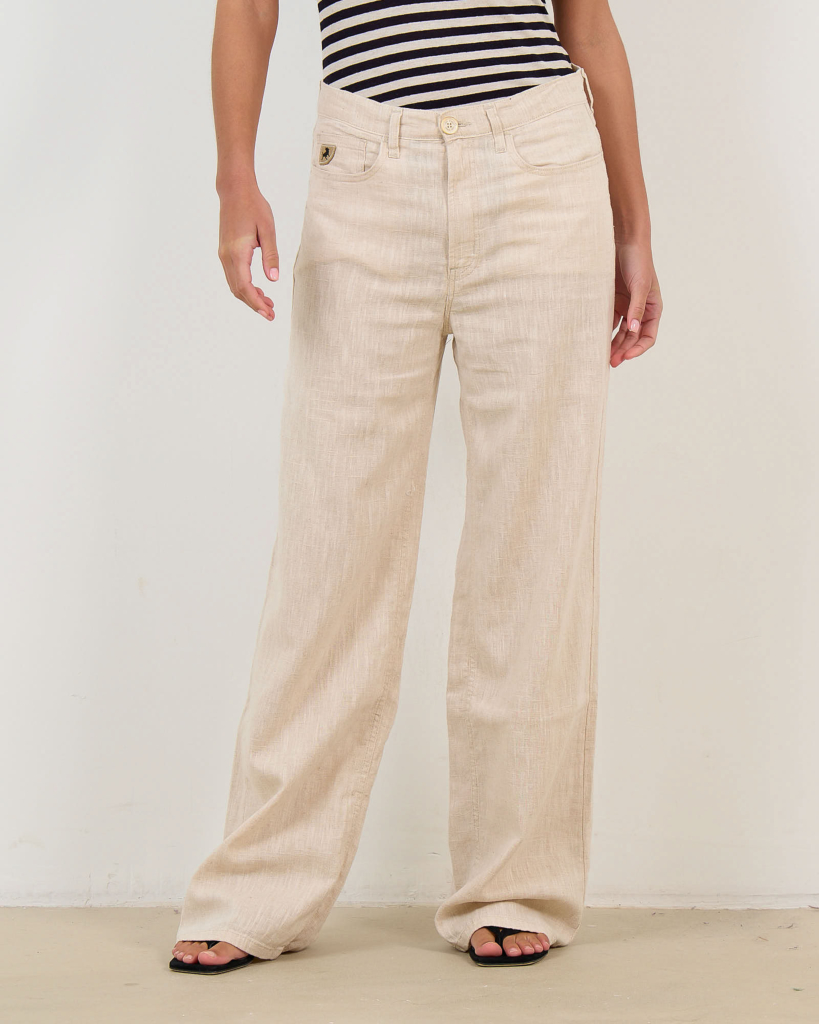 Skater Linnenmix Pantalon Beige