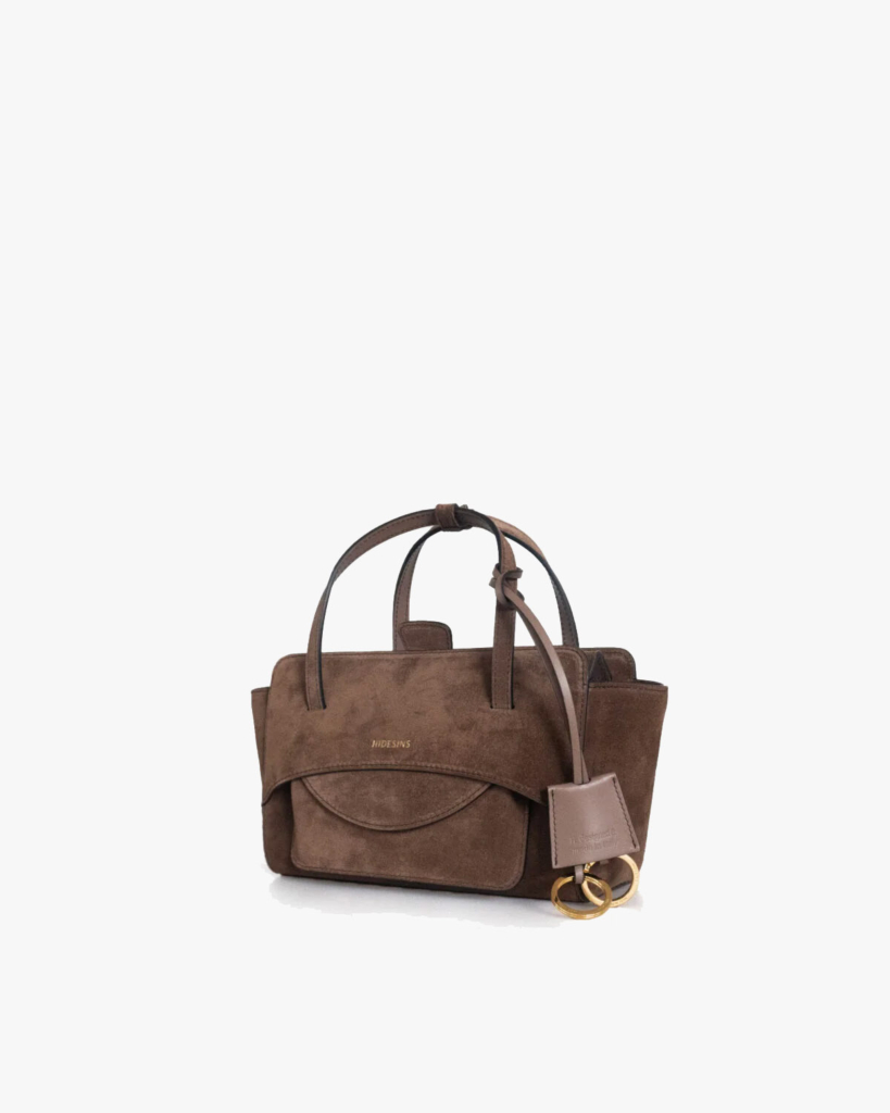 Flap S Suede Tas Chocolat