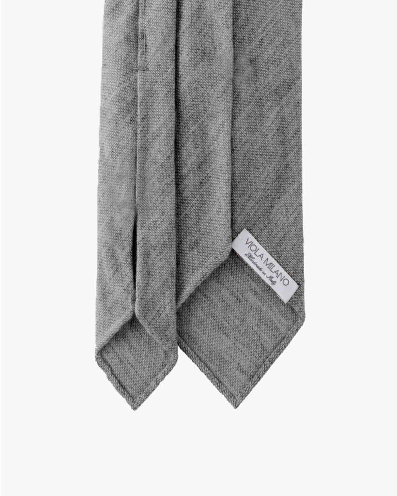 Solid Handrolled Tie Light Grey