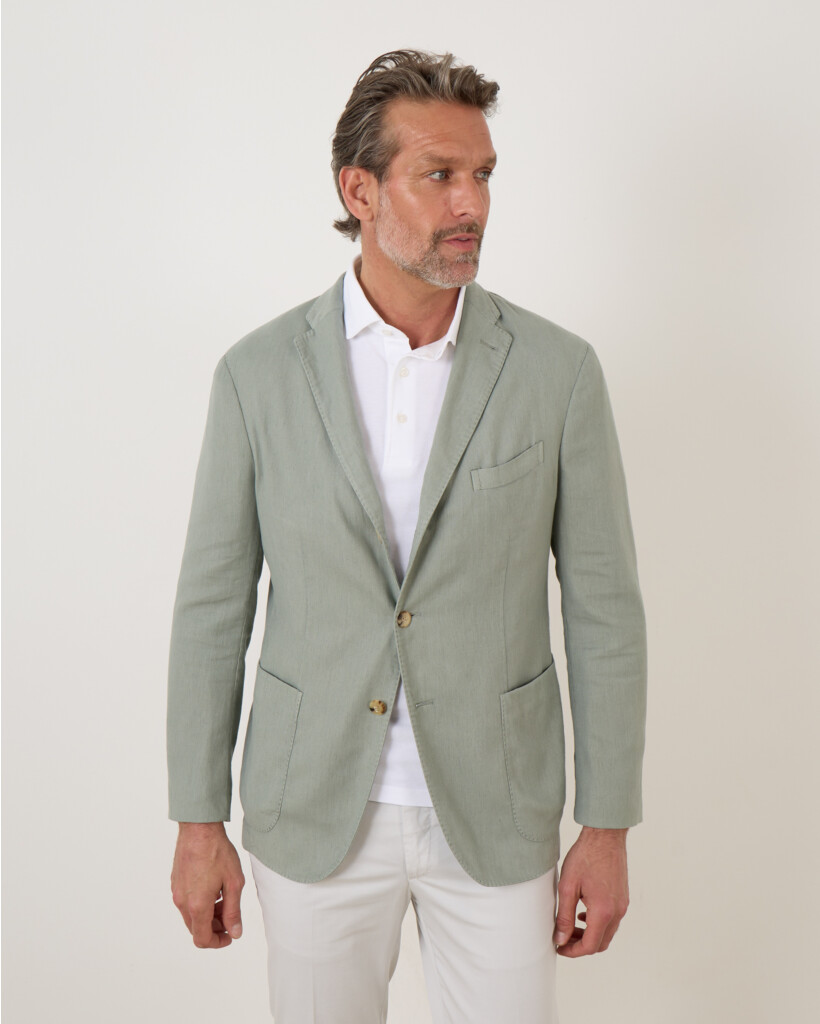 Cotton Linnen Casual Colbert Salvia