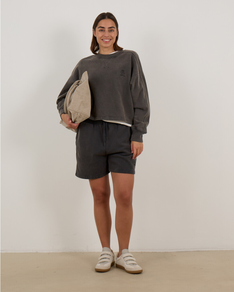 Miranae Sweatshorts Verwassen Zwart