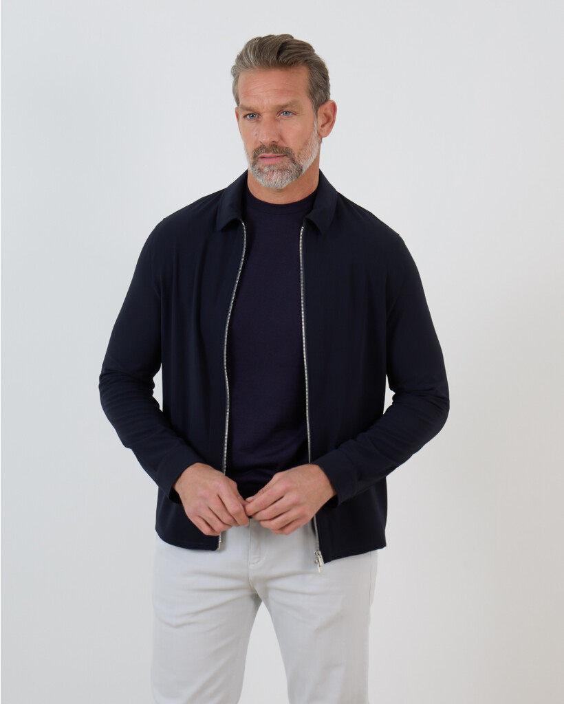 Avi Overshirt Navy Kreukvrij
